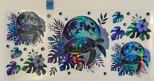 Holographic Sea Turtles, Monstera Leaf - W217