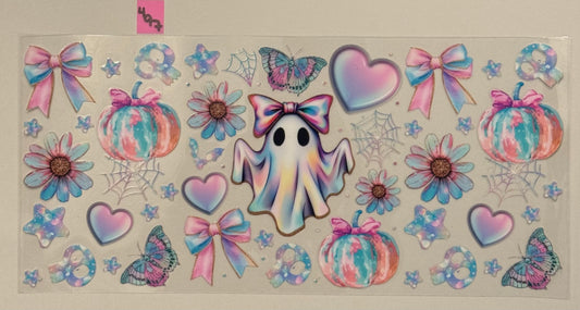 Pastel Ghost, Pumpkins & Bows - W497