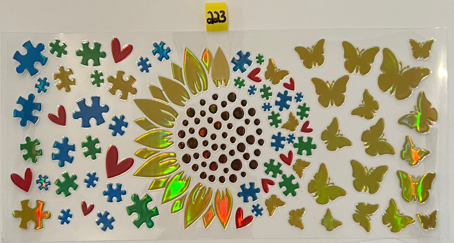 Holographic Autism Sunflower - W223