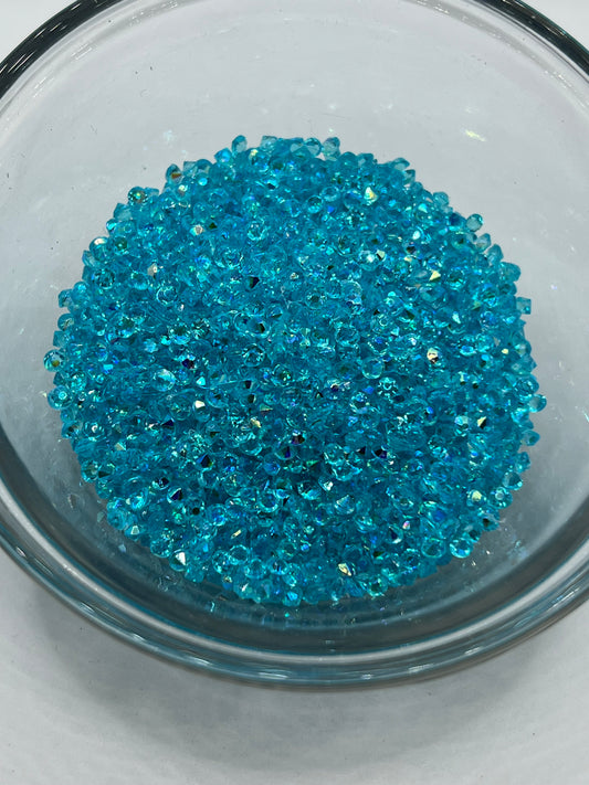 3mm Diamond Cut Rhinestones – Caribbean Aurora (AB)