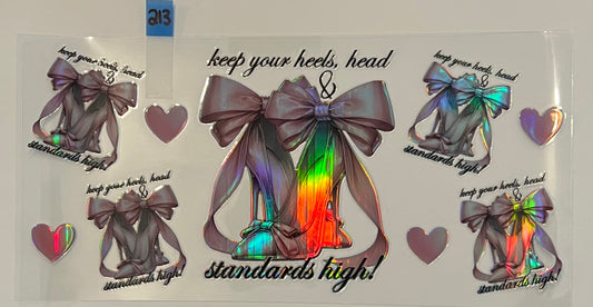 Holographic Heels, Bows, Hearts & Standards High - W213