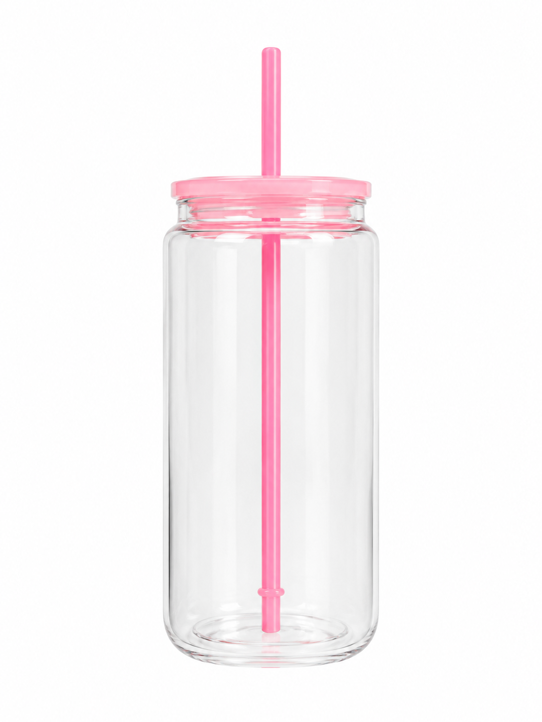Custom 16oz Acrylic Snowglobe Cup with Colored Lid and Straw