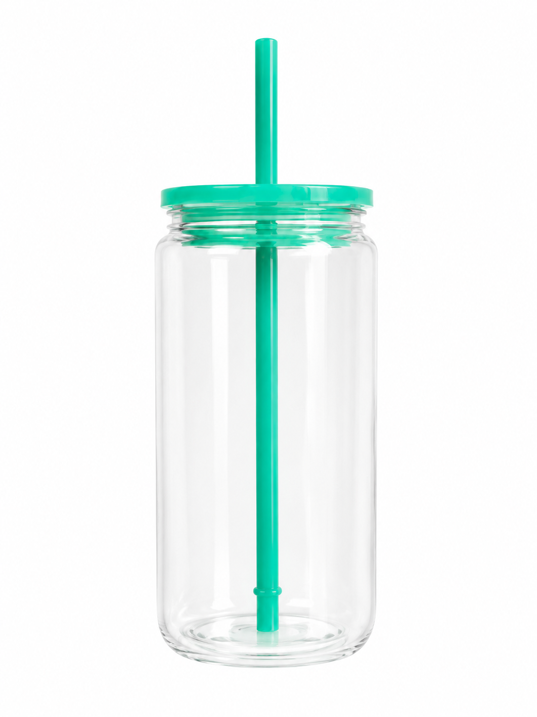 Custom 16oz Acrylic Snowglobe Cup with Colored Lid and Straw