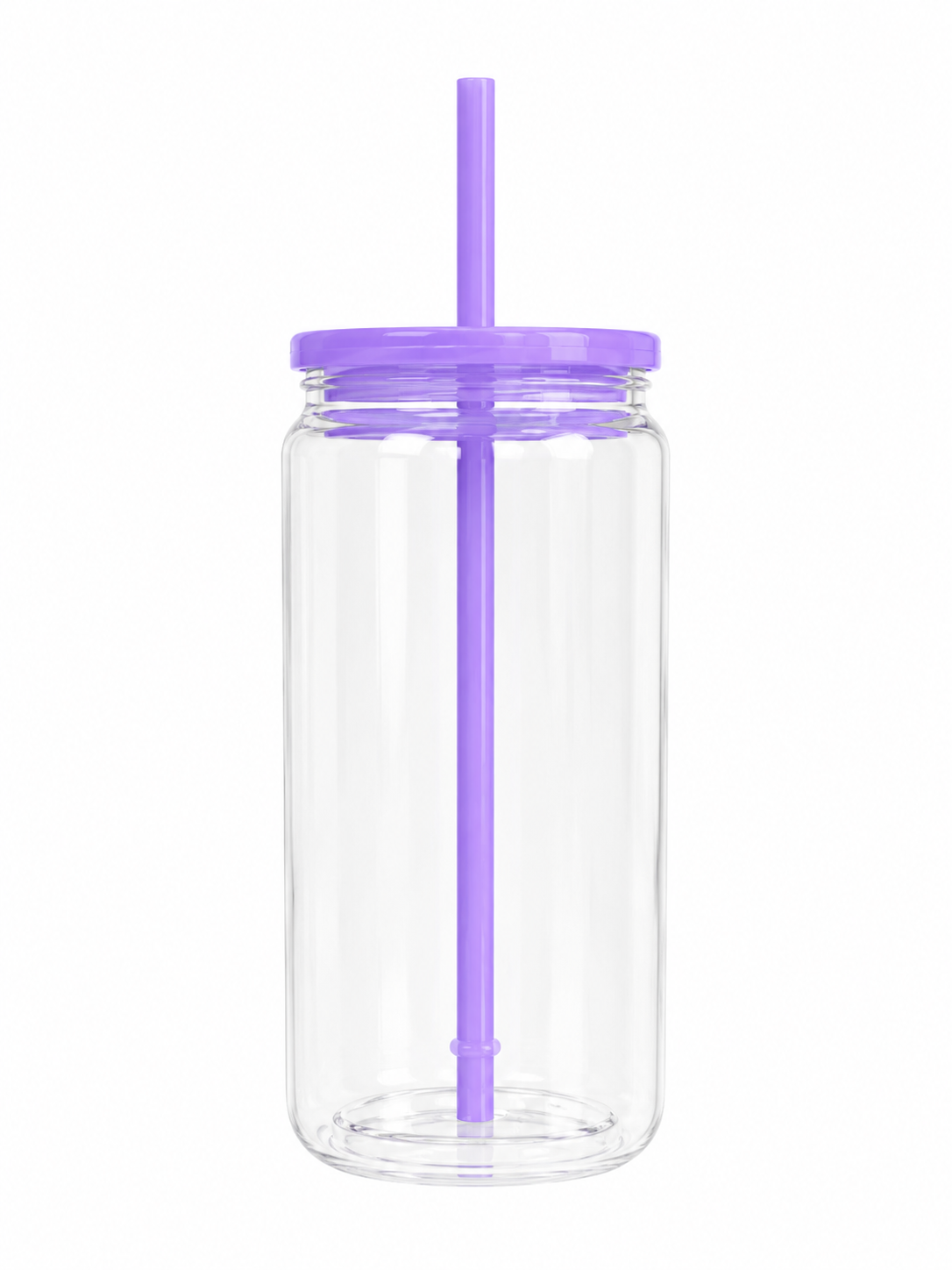 Custom 16oz Acrylic Snowglobe Cup with Colored Lid and Straw