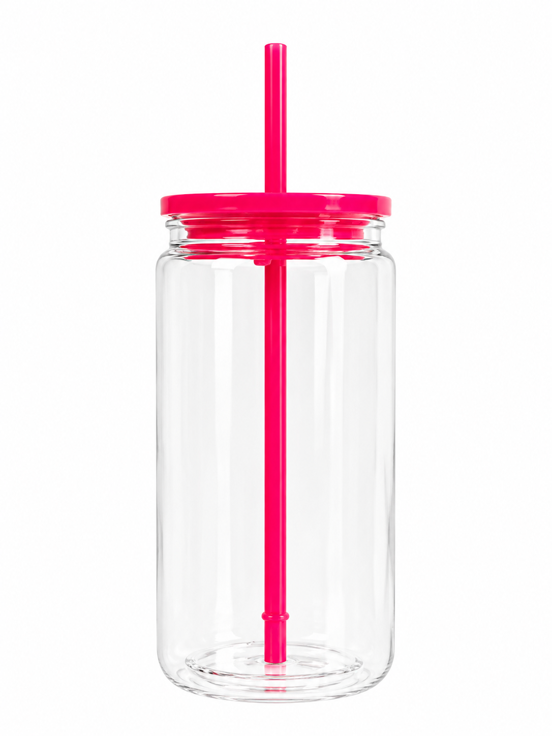 Custom 16oz Acrylic Snowglobe Cup with Colored Lid and Straw
