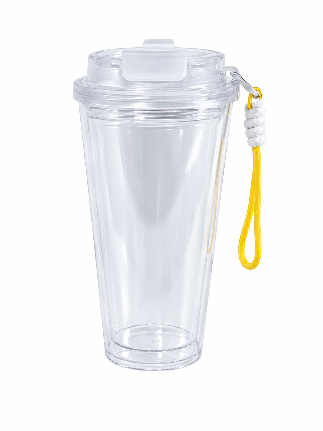 16oz Tapered Snow Globe Tumbler with Colored Dual Lids and Straps