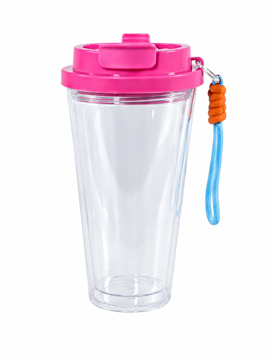 16oz Tapered Snow Globe Tumbler with Colored Dual Lids and Straps