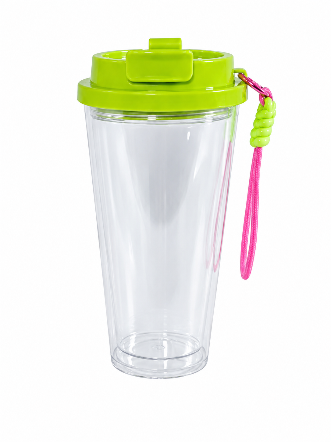16oz Tapered Snow Globe Tumbler with Colored Dual Lids and Straps