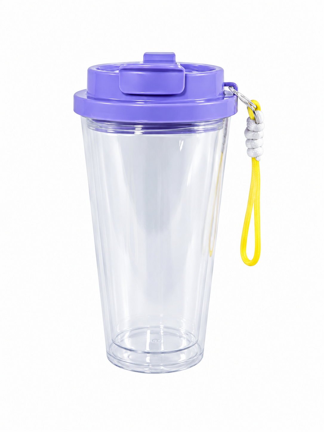 16oz Tapered Snow Globe Tumbler with Colored Dual Lids and Straps