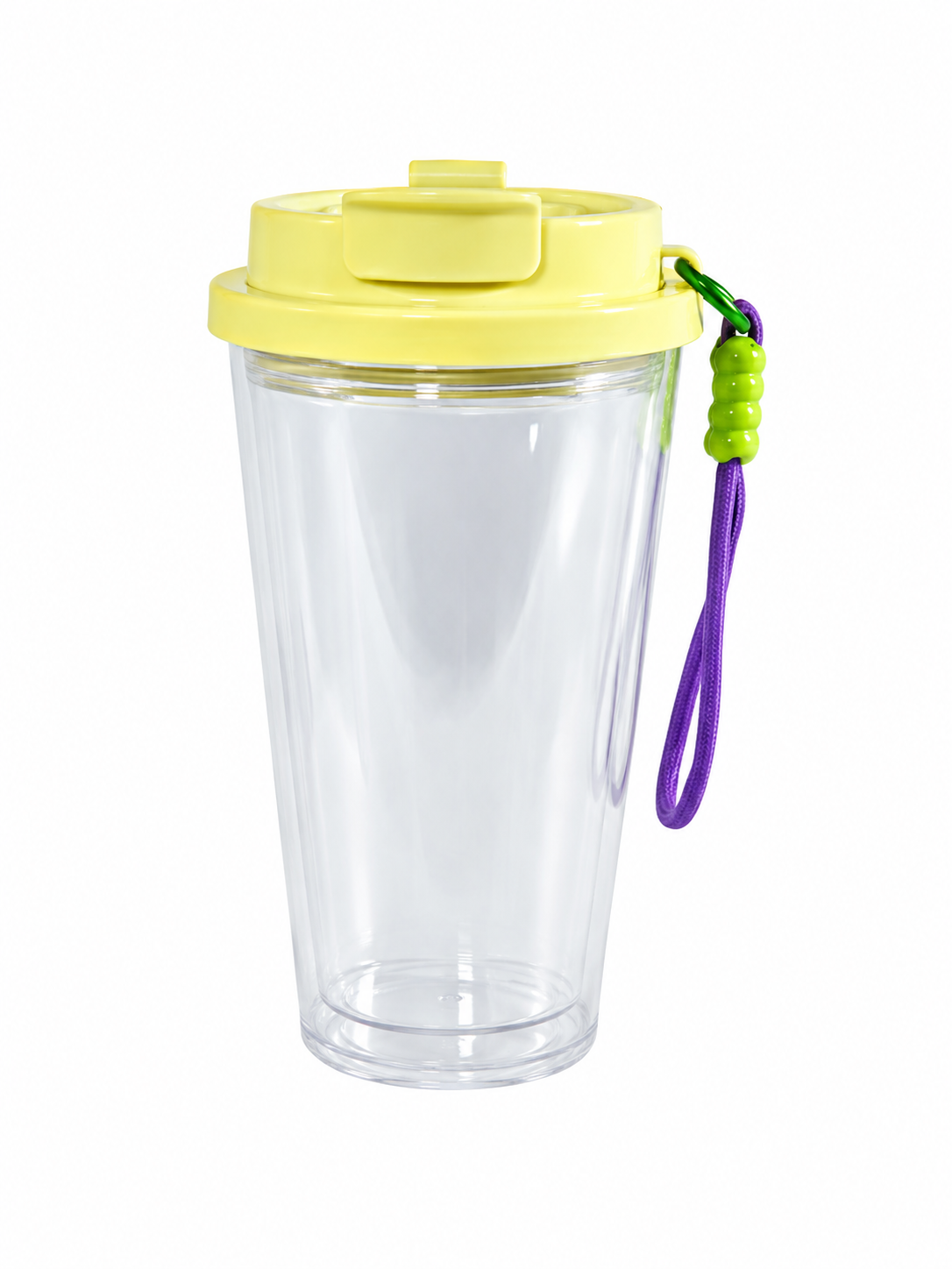16oz Tapered Snow Globe Tumbler with Colored Dual Lids and Straps