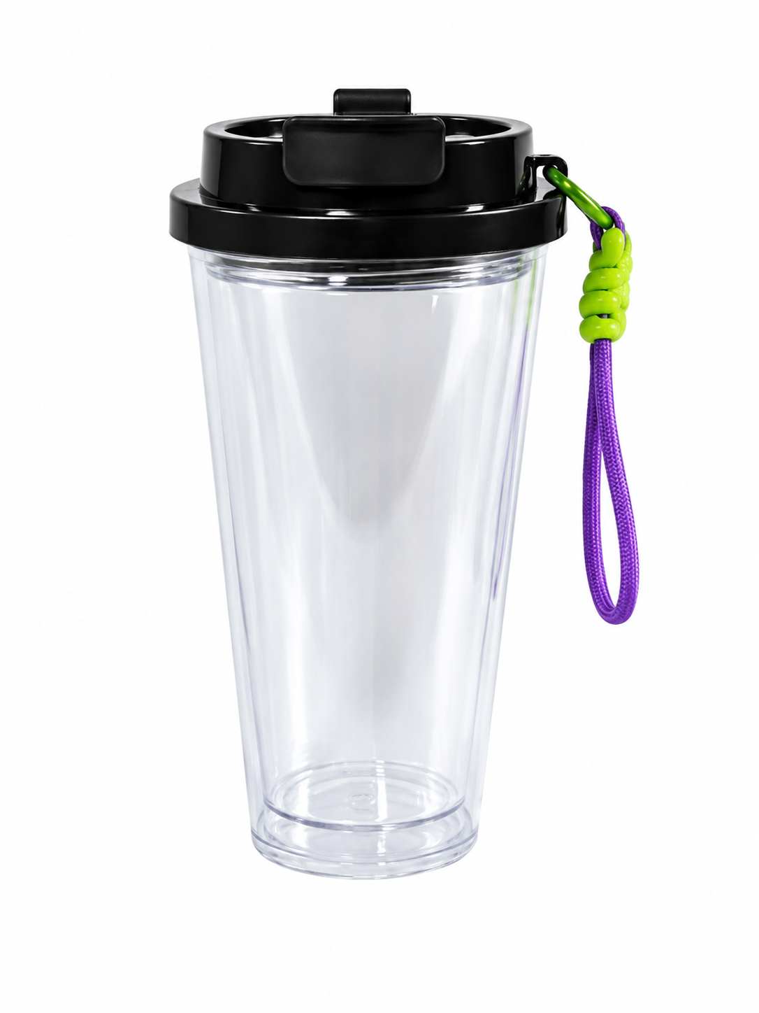 16oz Tapered Snow Globe Tumbler with Colored Dual Lids and Straps