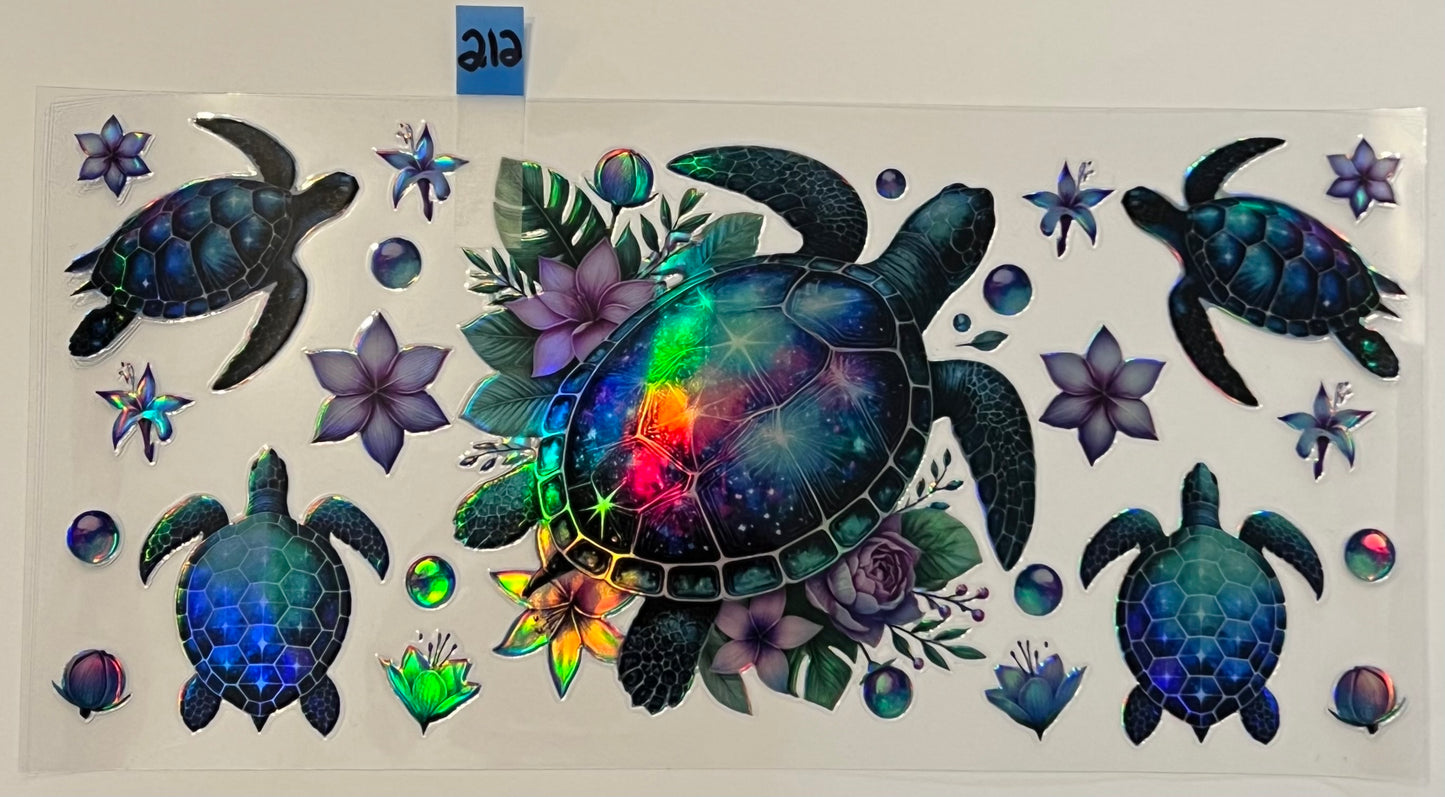 Holographic Sea Turtles / Orchids - W212