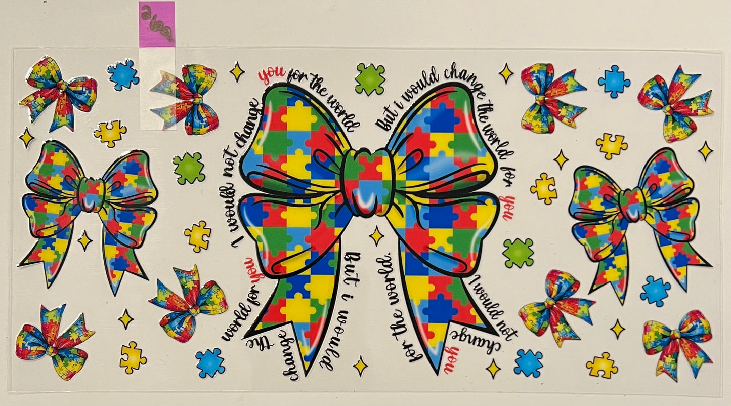 Autism Awareness Bow - W269
