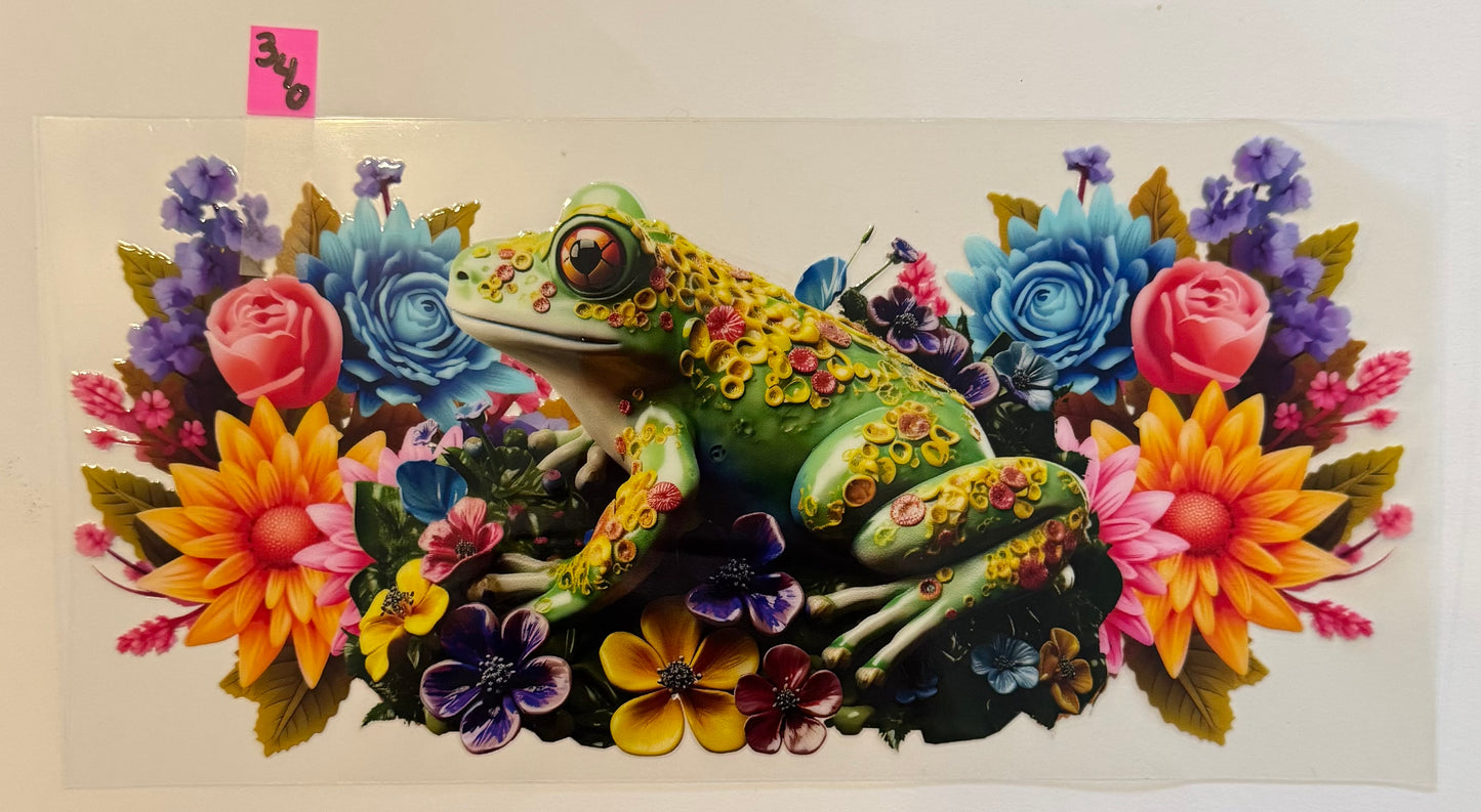 3D Frog and Flowers - W340