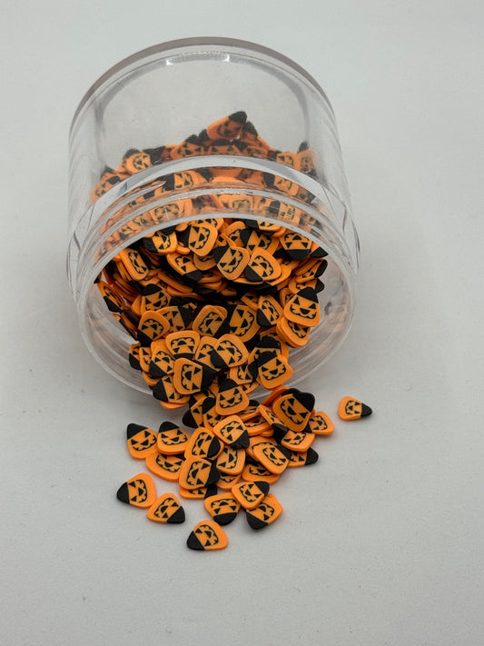 Halloween Pumpkin Polymer Clay Slices – Jack-O’-Lantern Craft Sprinkles (Non-Edible)
