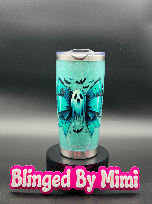 Premade 20oz Coffee Tumbler Ghost Bow