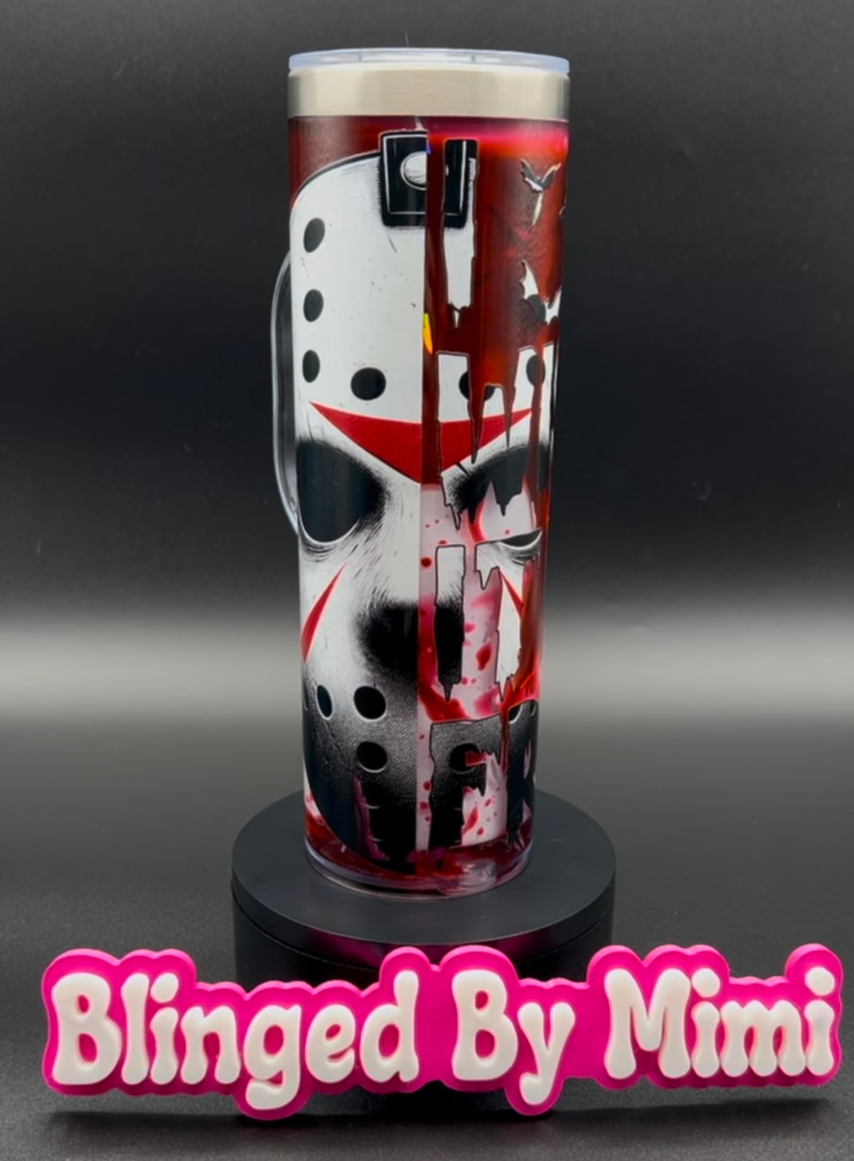 Jason Voorhees (Friday the 13th) Blood Drip Cup - 20oz Stainless Steel Skinny (Made on Live)