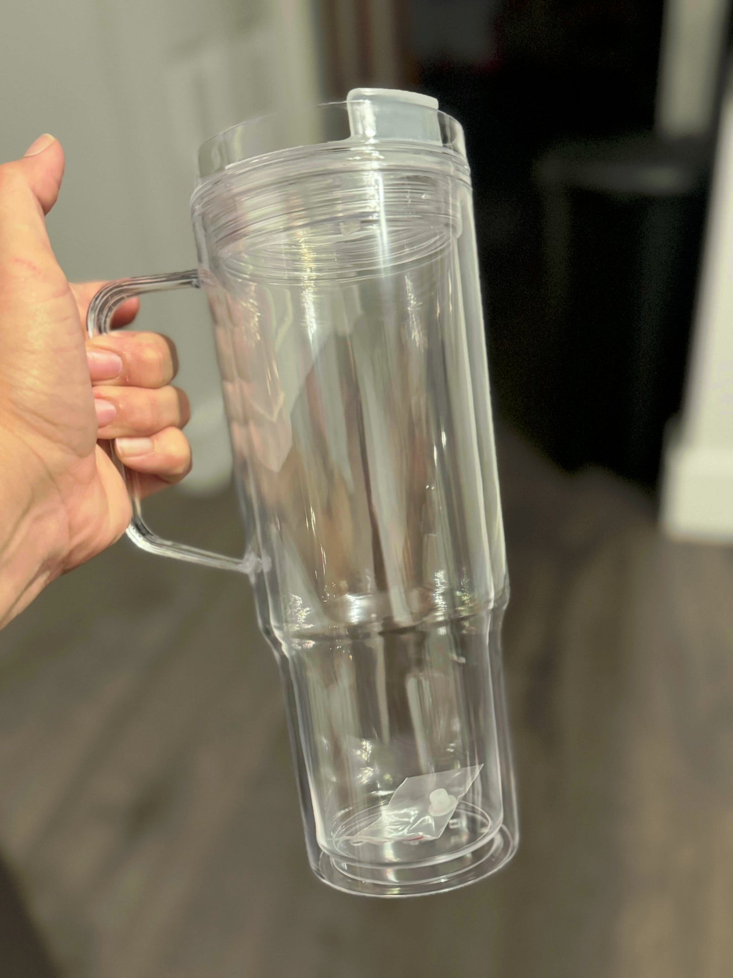 Custom 40oz Acrylic Snowglobe Cup with Handle