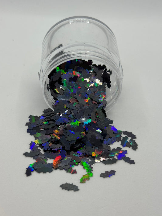 Holographic Black Bat Shaped Glitter