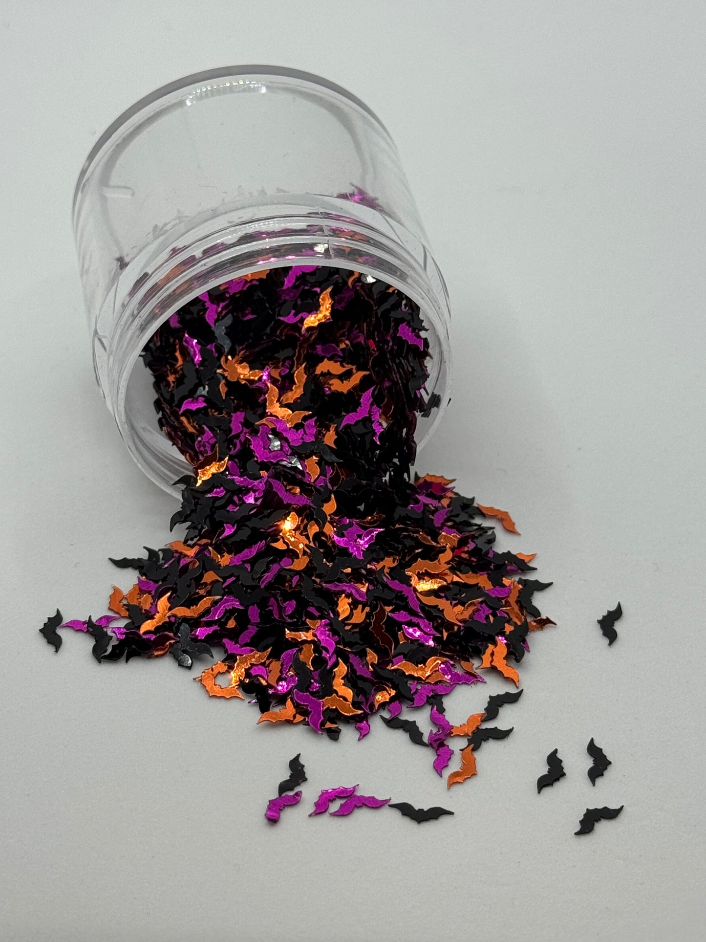 Purple, Orange & Black Bat Mix Shaped Glitter