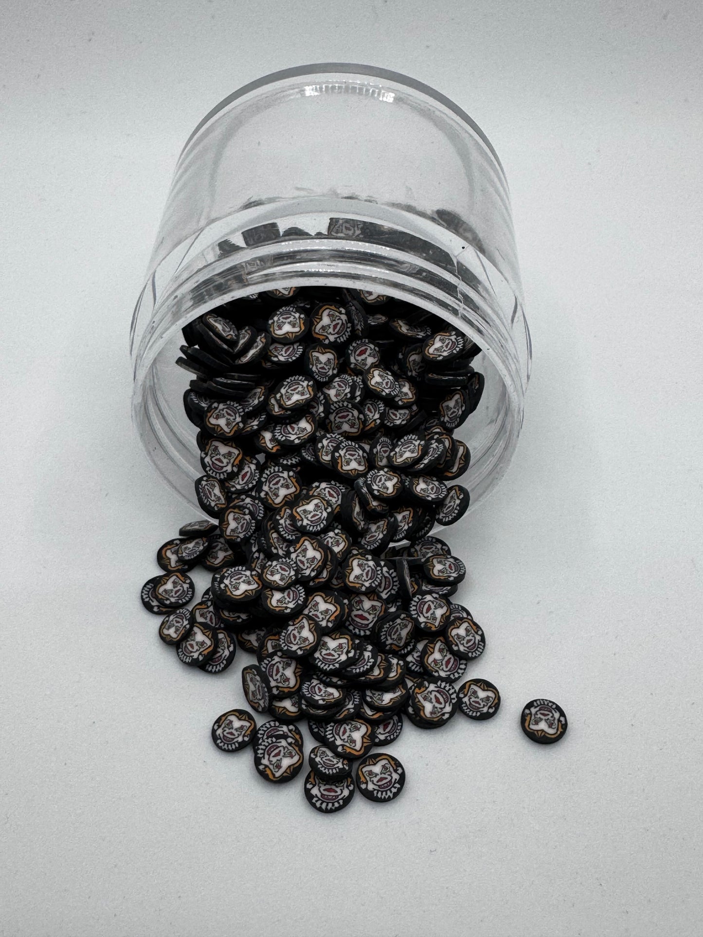 Penny -Creepy Clown Polymer Clay Slices (Non-Edible)