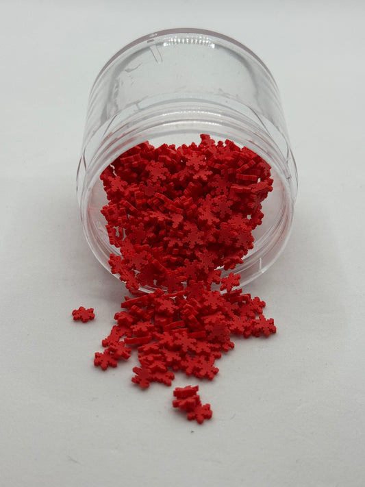 Red Snowflake Polymer Clay Slices (Non-Edible)