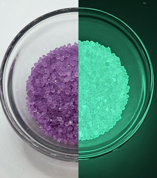 3mm Glow-in-the-Dark Diamond Cut Rhinestones – Amethyst Aura Glow