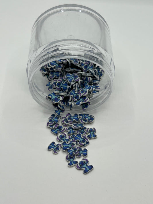 Stitch Polymer Clay Slices (Blue Alien Character)