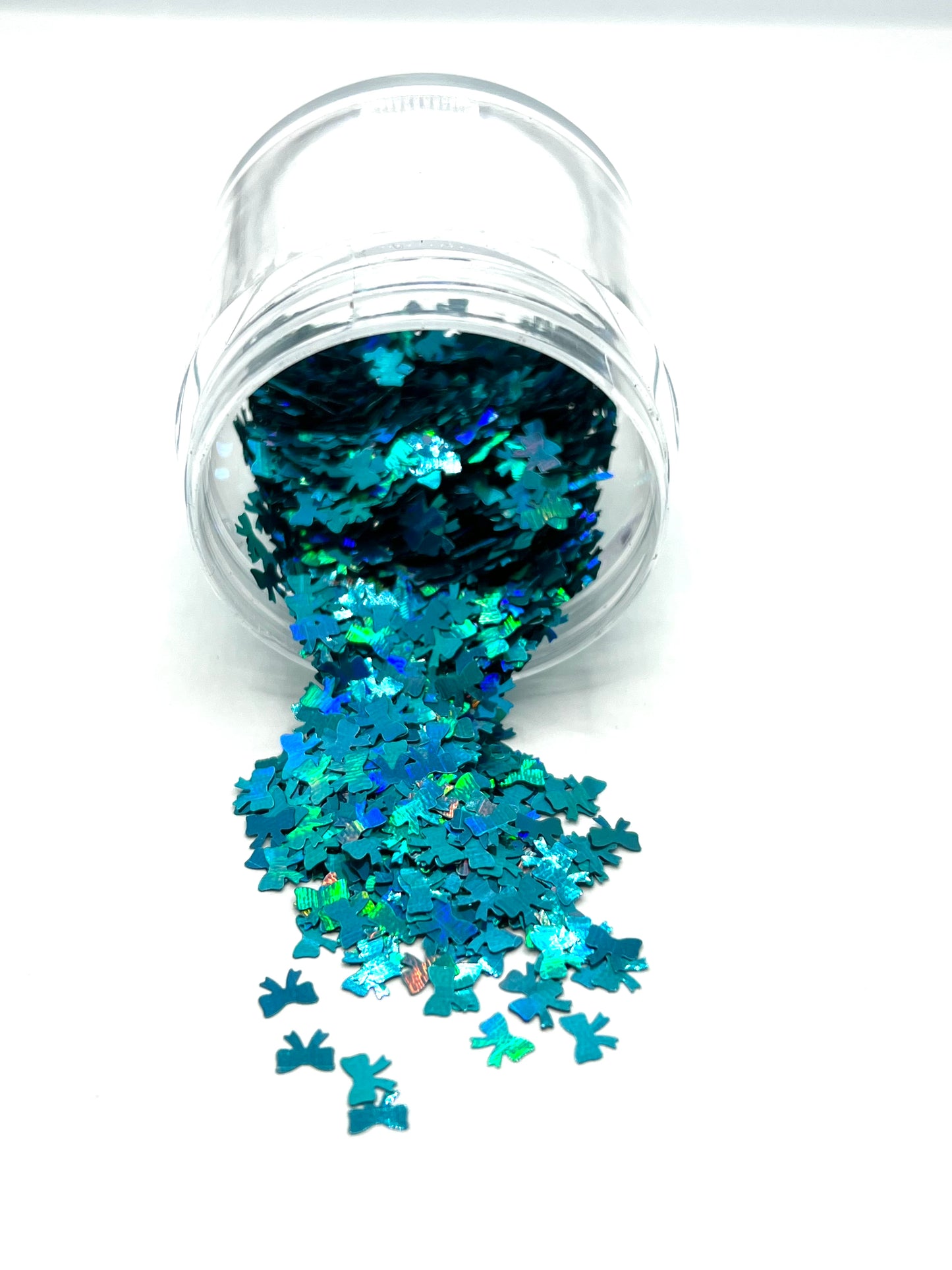 Ocean Breeze Bows - Teal / Blue Holographic Shaped Glitter