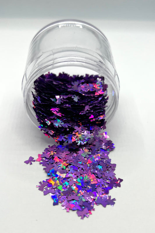 Violet Spark Bows - Purple Holographic Bows