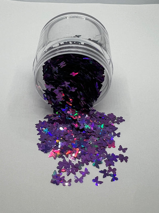 Violet Spark Butterflies - Purple Holographic Butterflies