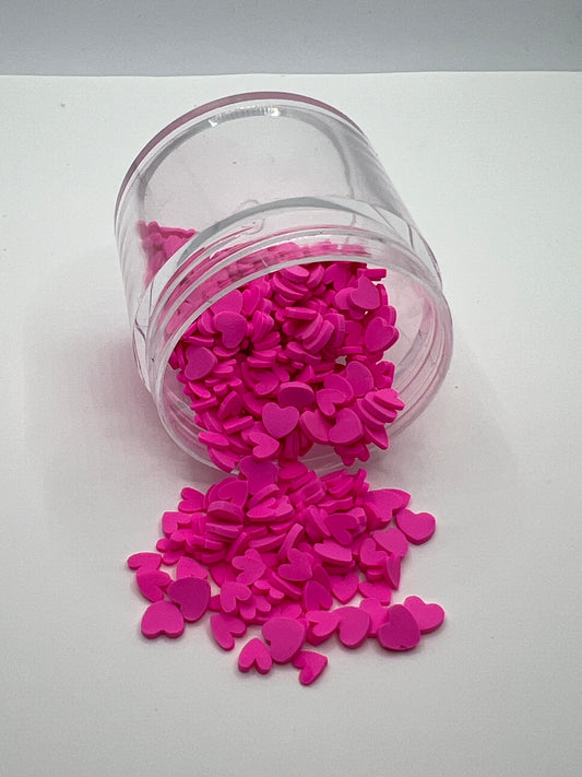 Bubblegum Bliss Hearts Polymer Clay Slices (Non-Edible)