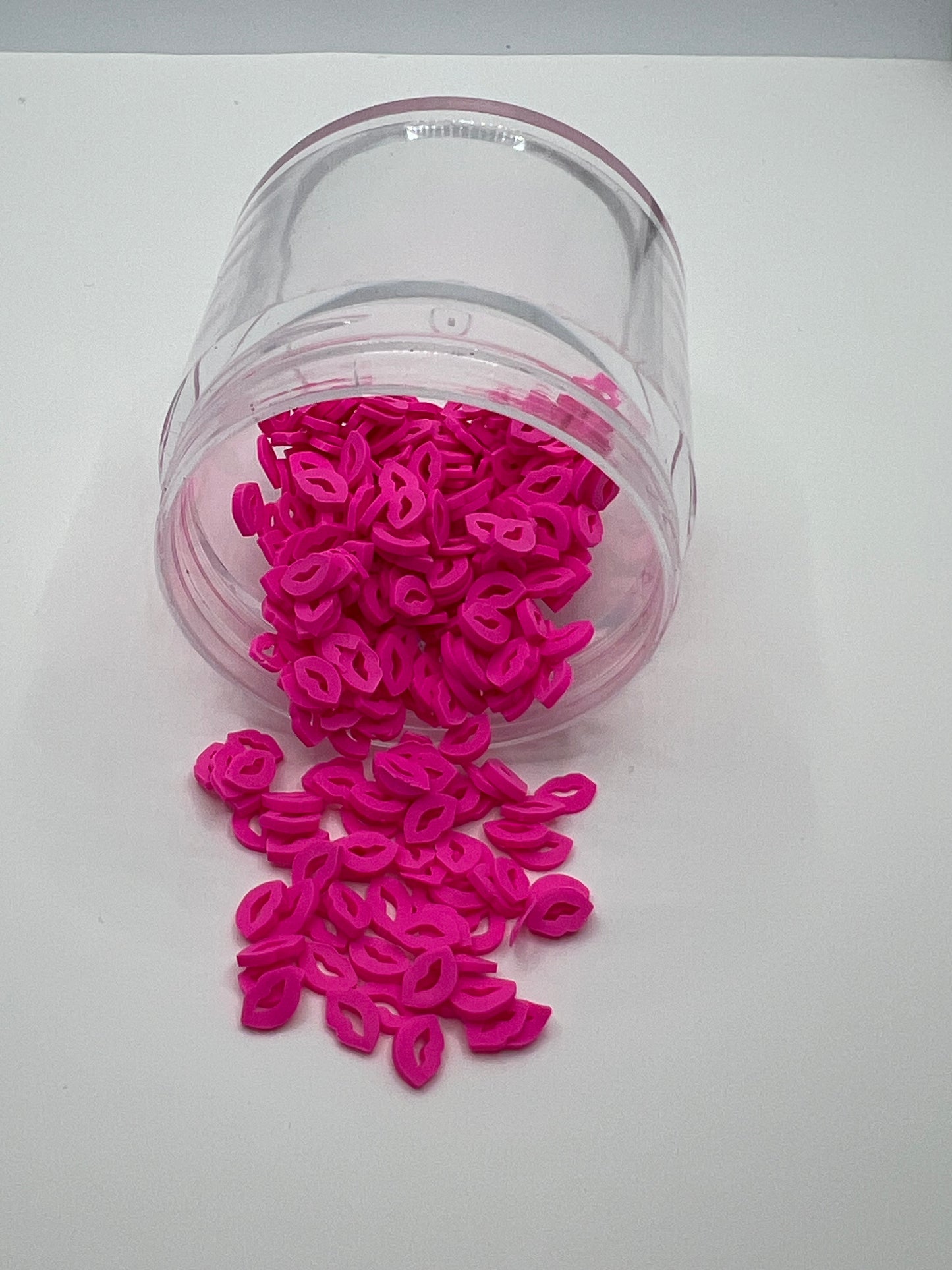 Hot Pink Pout Lips Polymer Clay Slices (Non-Edible)