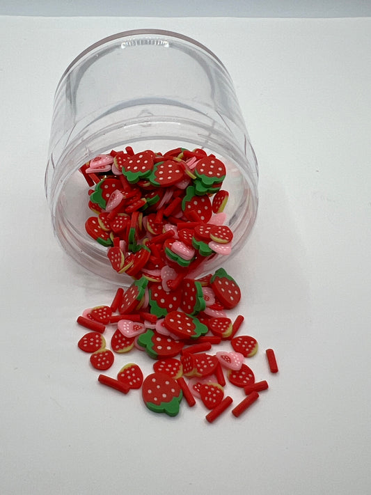 Strawberry Mix Polymer Clay Slices (Non-Edible)
