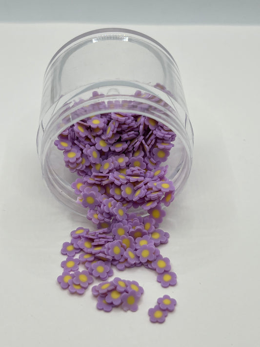 Purple Daisy Polymer Clay Slices (Non-Edible)