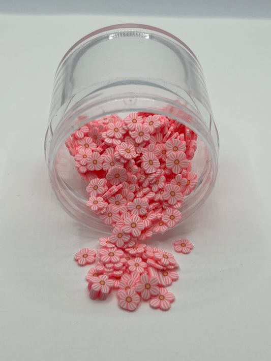 Light Pink Daisy Polymer Clay Slices (Non-Edible)