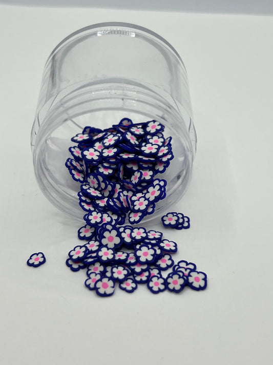 Blue Flower Polymer Clay Slices (Non-Edible)