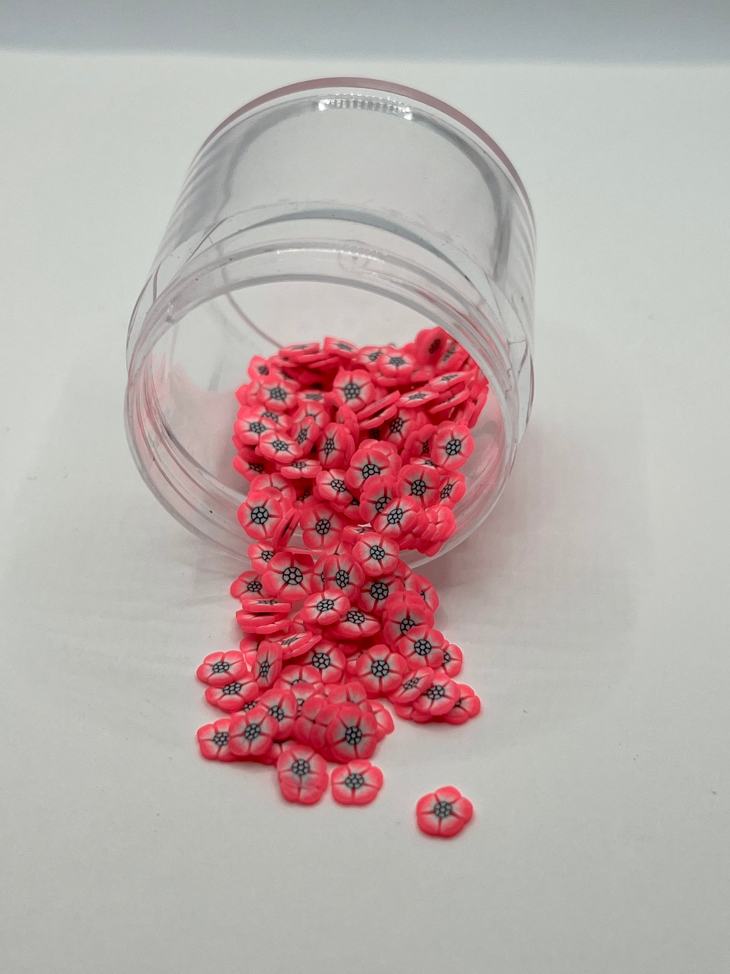 Hot Pink Flower Polymer Clay Slices (Non-Edible)