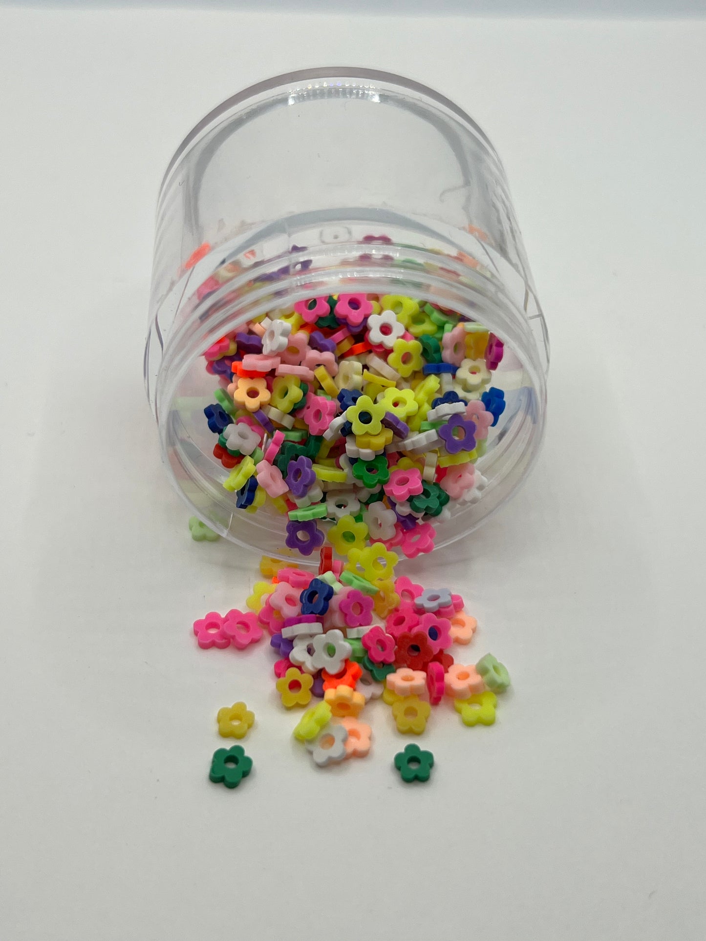 Rainbow Flower Polymer Clay Slices (Non-Edible)