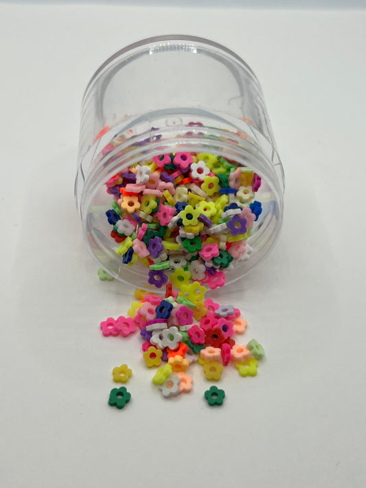 Rainbow Flower Polymer Clay Slices (Non-Edible)
