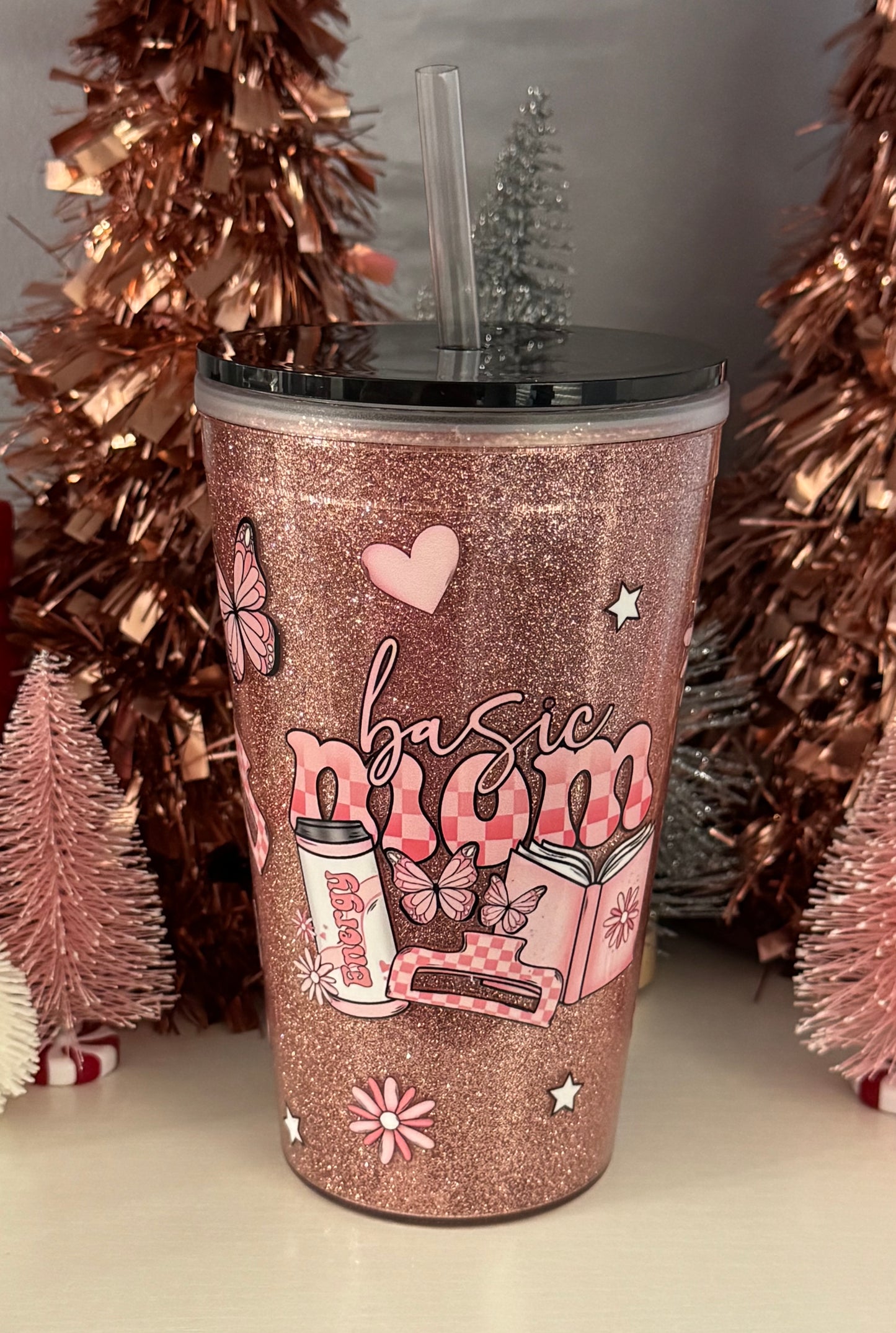 Basic Mom Dry Snowglobe Acrylic 16oz Tumbler