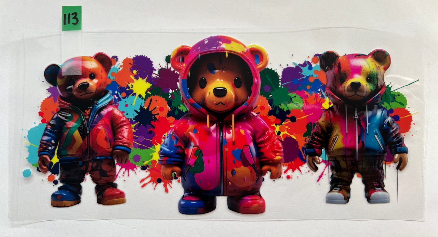 Bear with Neon Paint - W113