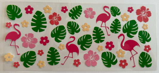 Flamingo, Monstera, Hibiscus - W36