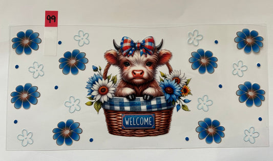Red White & Blue Cow - W99